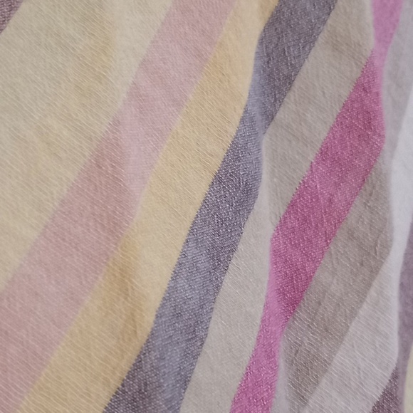 Mix Nouveau Lightweight Fine Cotton Lined Bohemian Pastel Rainbow Stripe Skirt - Picture 3 of 6